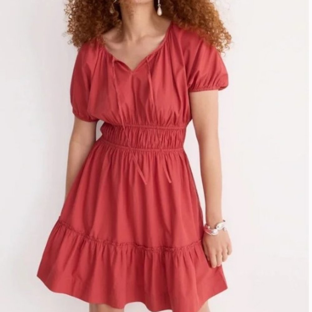 NWT J. Crew Cinched-waist puff-sleeve dress, Size S